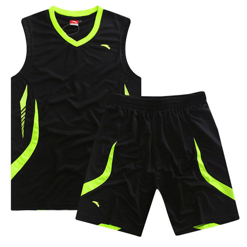 户外尖锋篮球运动球衣套装男款体育训练背心diy定制印刷号码名字 黑色 L 170-175